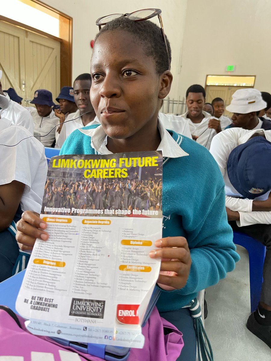 Limkokwing_BW's tweet photo. LIMKOKWING UNIVERSITY IS IN YOUR AREA!
Situation in Ghanzi Senior Secondary School yesterday....
Today we will be in Matsha Senior Secondary School, See you there!
#limkokwinguniversity
#bethebest
#nonstopcreativity https://t.co/b9g6M7FqrA