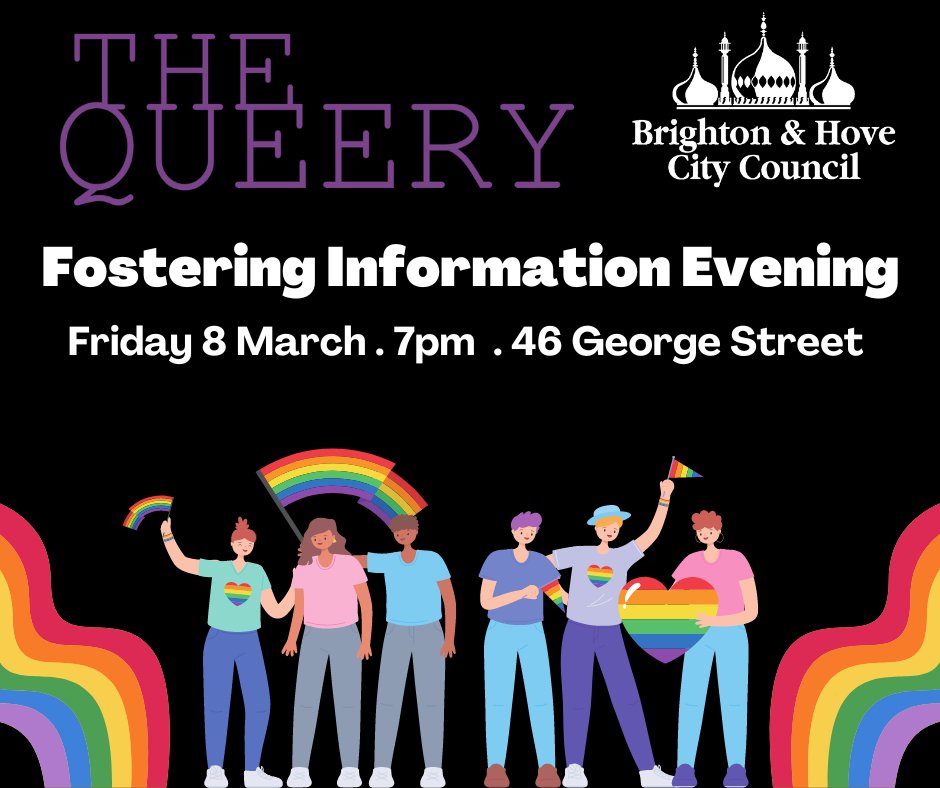 Excited to announce details of our upcoming event at <a href="/TheQueeryBTN/">The Queery Brighton</a> to mark <a href="/lgbtadoptfoster/">New Family Social</a>'s LGBTQ+ Adoption &amp; Fostering Week. Join us to find out what it means to #foster, chat to our team and meet experienced foster carers. Register bit.ly/3w6VOqU and share <a href="/LGBTQiWF/">Brighton & Hove LGBTQ</a>