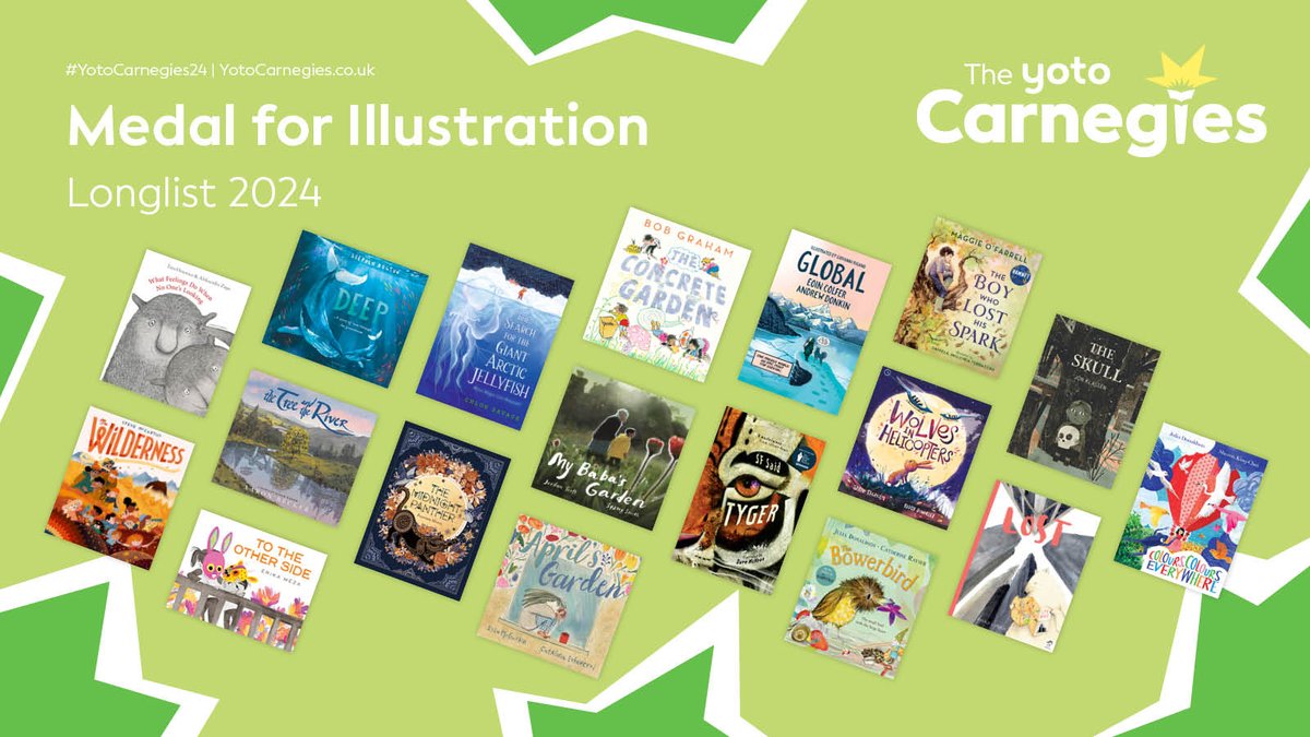 Massive congratulations to everyone longlisted for the #YotoCarnegies24 the awards celebrate illustration, writing, publishing, libraries and reading and are fuelled by the phenomenal passion and knowledge of awe-inspiring librarians. Discover more here yotocarnegies.co.uk/2024-longlists…