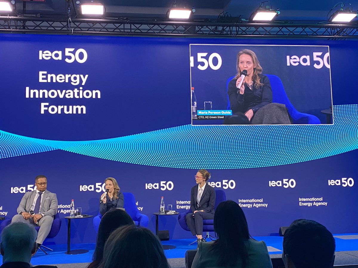 At <a href="/IEA/">International Energy Agency</a> 50th anniversary Maria Persson Gulda, CTO @H2GreenSteel, points out that climate policy and a real cost of GHG emissions in EU are crucial parts of creating an enabling environment for green industrial investments. #IEAEnergyInnovationForum #Fitfor55 #EUETS #CBAM