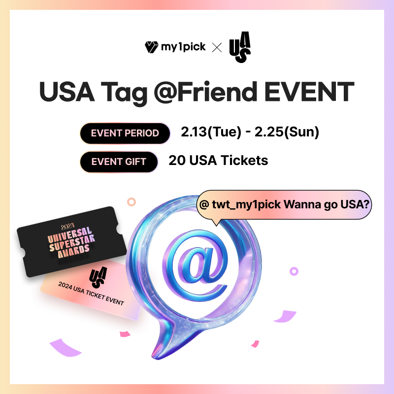 twt_my1pick's tweet photo. 2024 USA 가고 싶다면👀?

본 이벤트 트윗에 '멘션'으로
함께 가고 싶은 덕친을 태그하고👥
USA 기대평을 남겨주세요✏️

마이원픽 계정을 팔로우하면 당첨 확률🆙

🎁추첨을 통해 10명에게(1인 2매)
2024 USA 초대권을 선물합니다🎟️

#MY1PICK #마이원픽 #2024USA
#USA #Universal_Superstar_Awards

-----------------------------------------

Want to go to 2024 USA👀?

👥Tag @friend and
USA review to Event Tweet✏️

Follow MY1PICK accounts to🆙
your chances of winning!

🎁10 lucky winners (2 tickets per person)
will receive an invitation to 2024 USA tickets🎟️