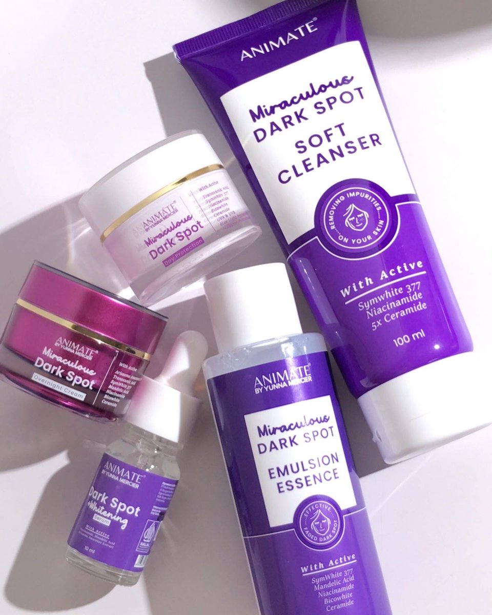 anitahndynti's tweet photo. susah hilangin bekas jerawat? ini solusinya Animate Miraculous Dark Spot Series 5in1 🍇 dengan 7 hero ingredients yang mampu menghilangkan flek hitam, noda bekas jerawat, dan hyperpigmentasi

#bedamasalahbedasolusi #cantikgakharusmahal #hidupkancantikmu #miraclelspossible https://t.co/OMQgPSwB9o