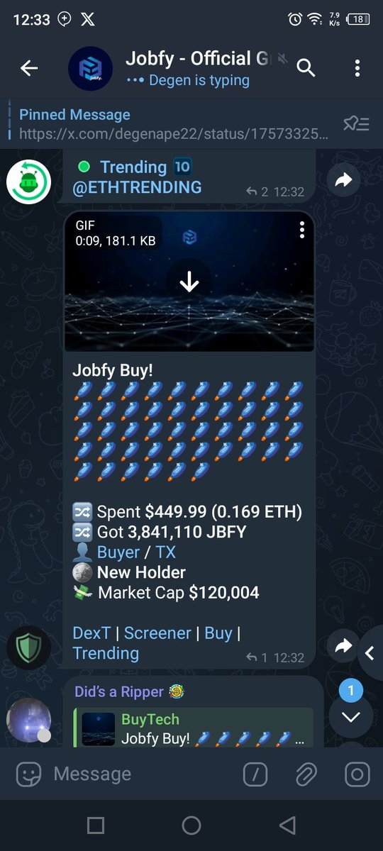 Like i said gaining momentum little 3X in the bag. 

1 Million wil come fast. Don't fade.

<a href="/JobfyOfficial/">Jobfy - Official X</a> 

#CRYPTO #ETH #AI #BTC

x.com/ClayCrypt0/sta…