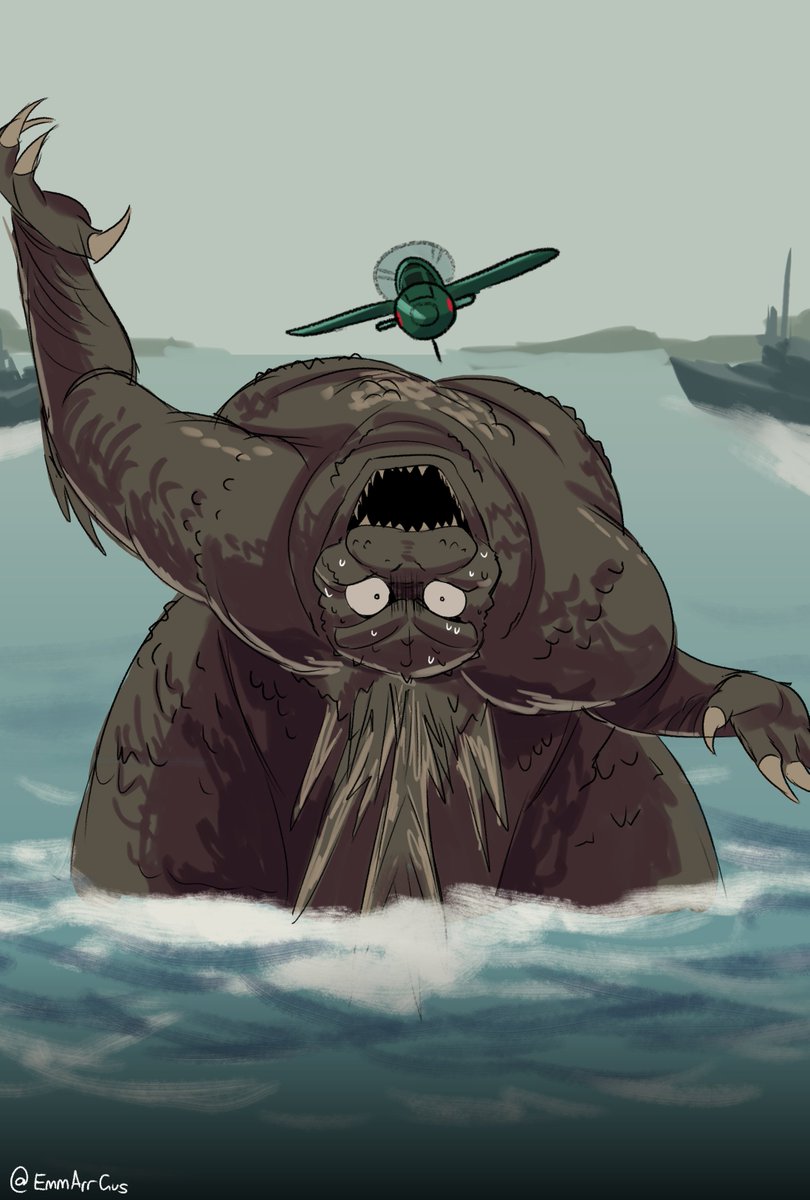 godzilla realizing his war isn't over yet: