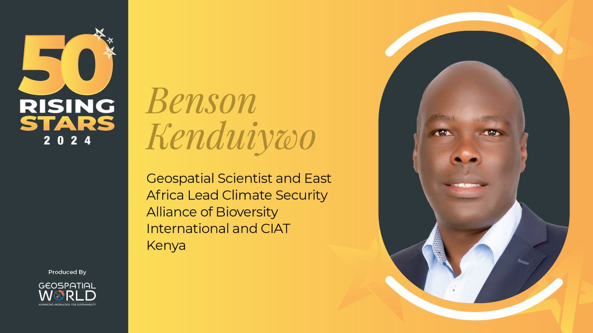 Meet our Rising Star, @BensonKenduiywo! He integrates Climate Security evidence into Kenya’s National Climate Change Action Plan III and influences high-level dialogues, notably at the Africa Climate Summit 2023. Read his full profile: geospatialworld.net/rising-stars/2…