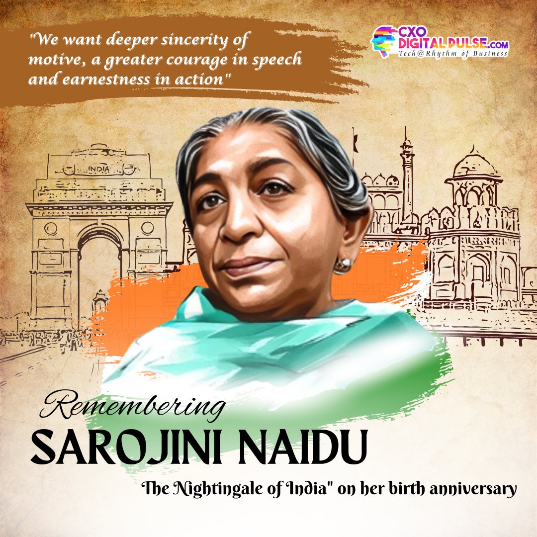 cxodigitalpulse's tweet image. Today, we honor the remarkable life and contributions of #SarojiniNaidu . As we commemorate Sarojini Naidu&apos;s birth anniversary, we also celebrate #NationalWomensDay as her pioneering efforts in advocating for women&apos;s rights and #education laid the foundation for #Equality .