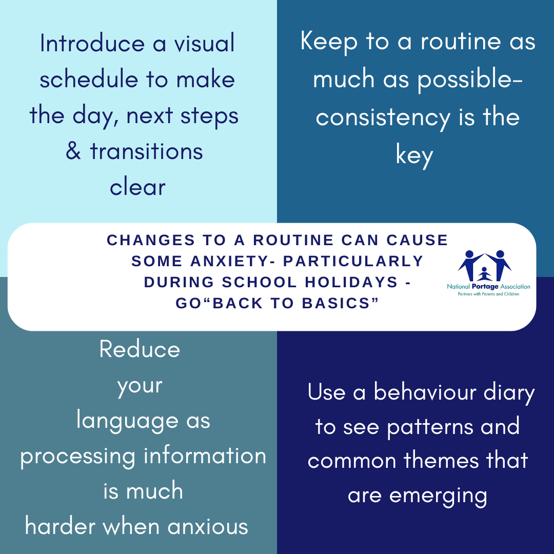 Portage_UK's tweet photo. Some ideas on how to go "Back to Basics" during halfterm to help with anxiety caused by changes to a routine ... https://t.co/8NOR1lN5uP