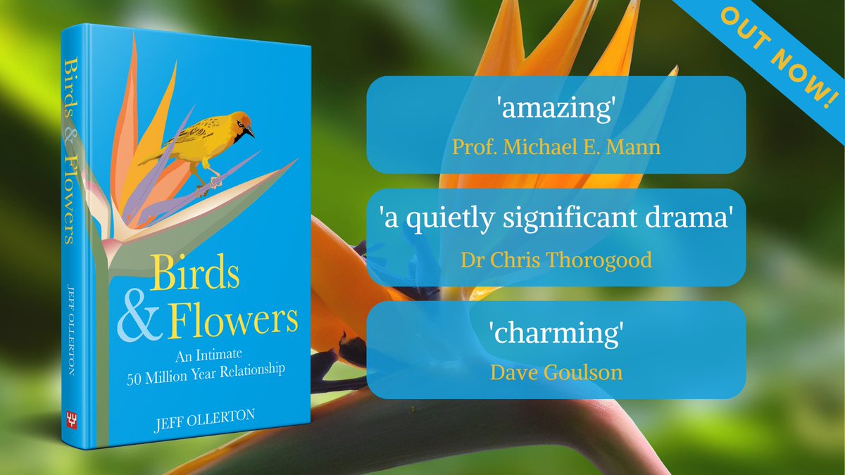 Birds and Flowers by @JeffOllerton is PUBLISHED TODAY! 📖 Order your copy ➡️ loom.ly/HvtfyA4 💬 @MichaelEMann @DaveGoulson @thorogoodchris1 #ornithology #botany #evolution #publishedtoday