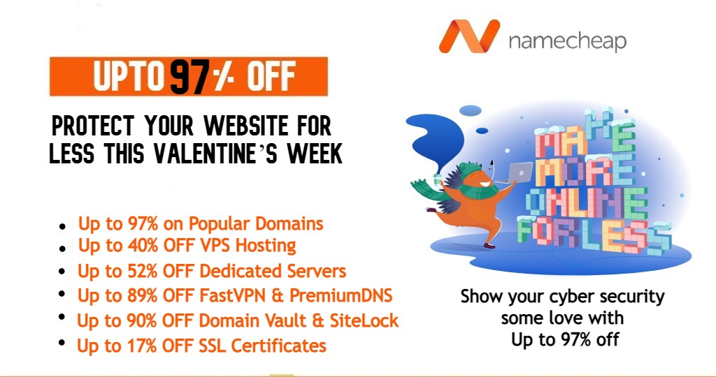 NameCheap Valentine's day Deals