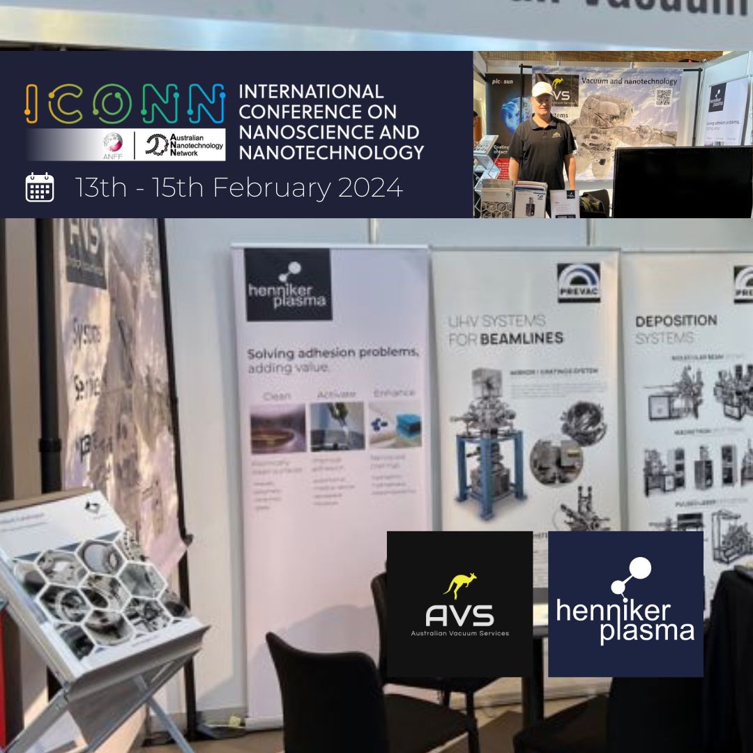 🎉 TODAY'S THE DAY! If you are attending the Melbourne Convention &amp; Exhibition Centre for ICONN 2024, then pop over and meet the team from Australian Vacuum Services 🤝 at their booth and talk to them about the latest developments from Henniker Plasma. 
#nanotechnology #matsci