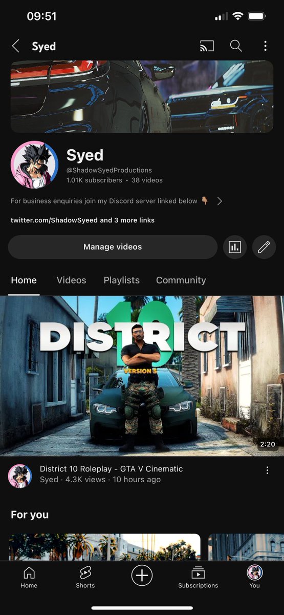 So yesterday’s video for Fanum and D10 took me from 777 subs straight to 1k!!!!