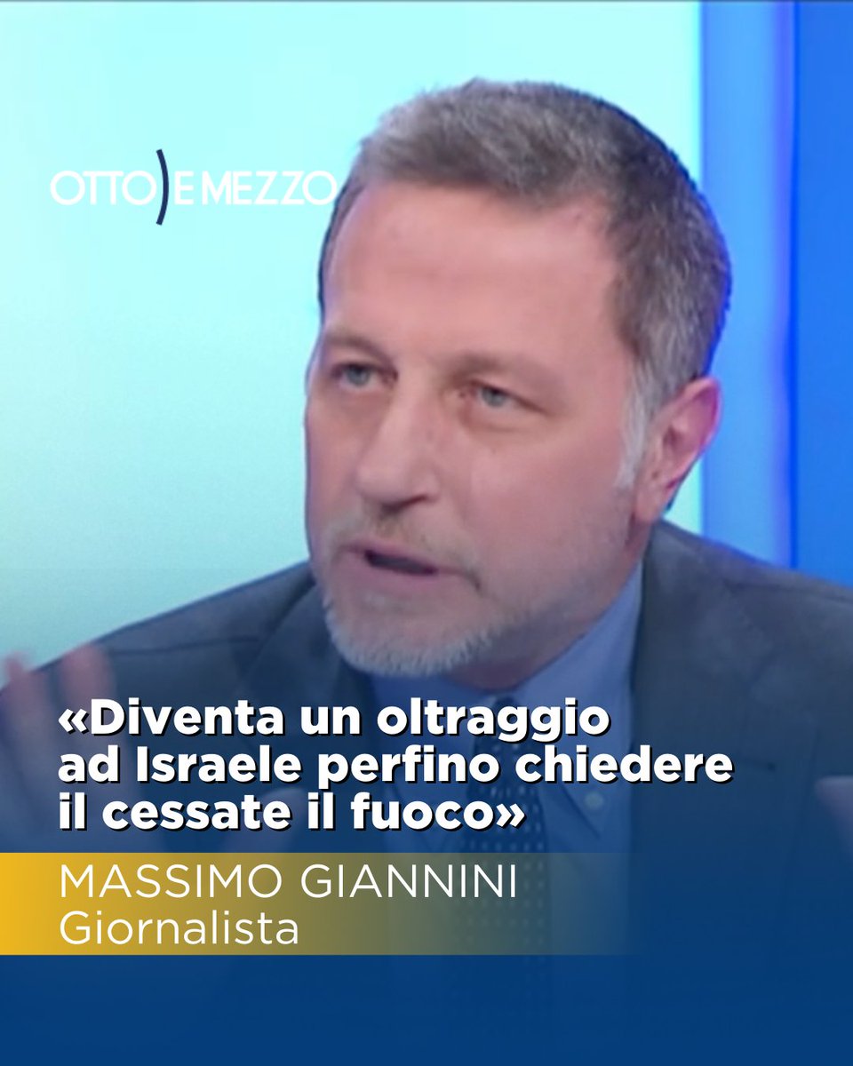 OttoemezzoTW's tweet photo. "È doveroso chiedere ad Israele di fermarsi. Ho visto le immagini atroci del 7 ottobre, però se guardiamo a quello che è successo da allora ci rendiamo conto della dismisura tra quelle atrocità e quelle che si sono succedute nel corso dei mesi...”.
@MassimGiannini https://t.co/HovRiIjxW0