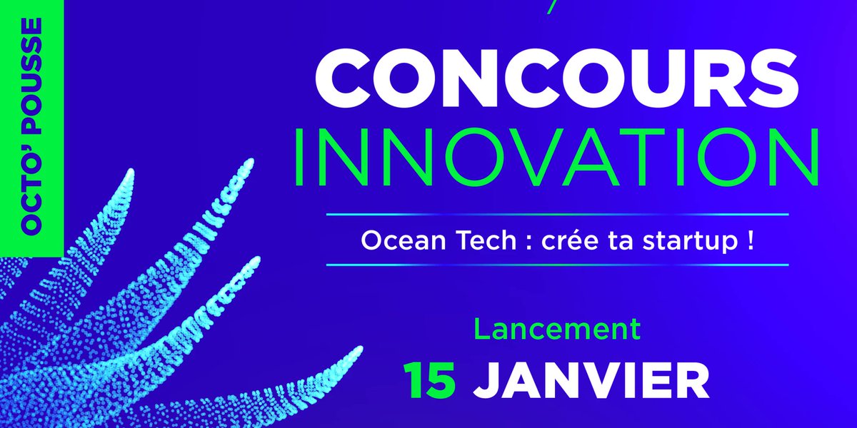 Octo'Pousse, le concours qui booste le projet de création de startup Dédié aux projets d'innovation en lien avec l'océan, le concours proposé par @Ifremer_fr et les partenaires du PUI Blue Box permet aux lauréats de bénéficier de moyens financiers, techniques et humains.