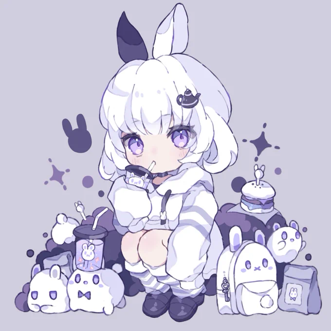 白黒うさ 