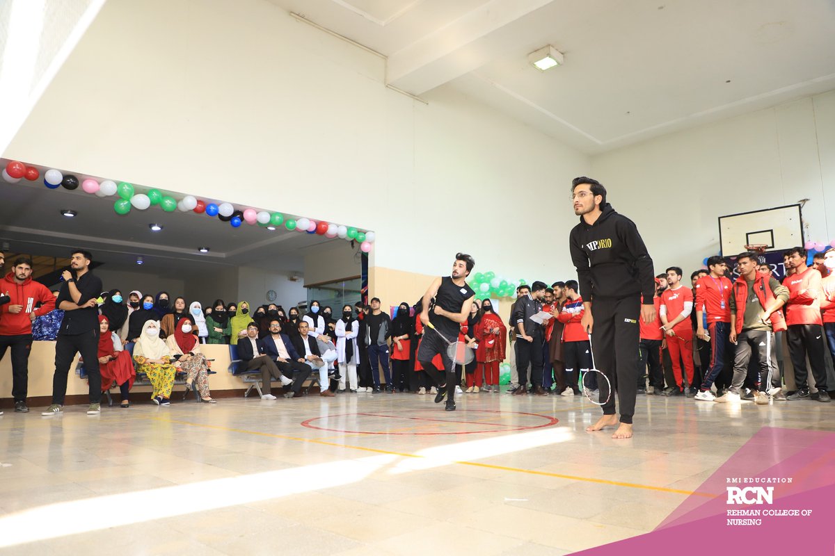 EducationRMI's tweet photo. #RehmanCollegeofNursing (RCN) kicked off a week of fun and fitness with the inauguration of their colorful #Sports Week! Students, faculty, and staff are all joining in the action, unleashing their inner athletes on the basketball court, badminton court, and table tennis tables. https://t.co/4ZWGtkBkmt