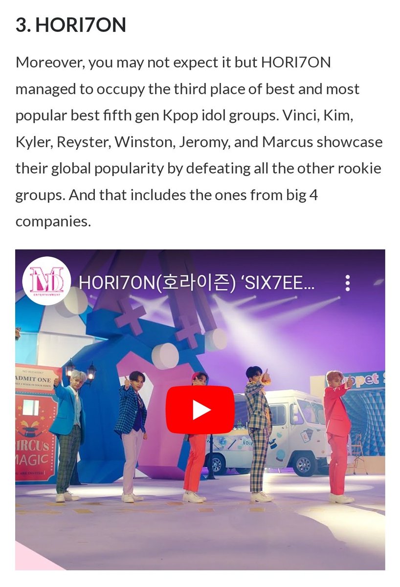 I agree on this list.These 5thgen idol groups were constantly creating buzz in their own ways. Each group deserves their spot.Of course,our boys too.People cant deny that they got a solid & very supportive fans.We're just starting & we're here to stay for them!
#HORI7ON #호라이즌