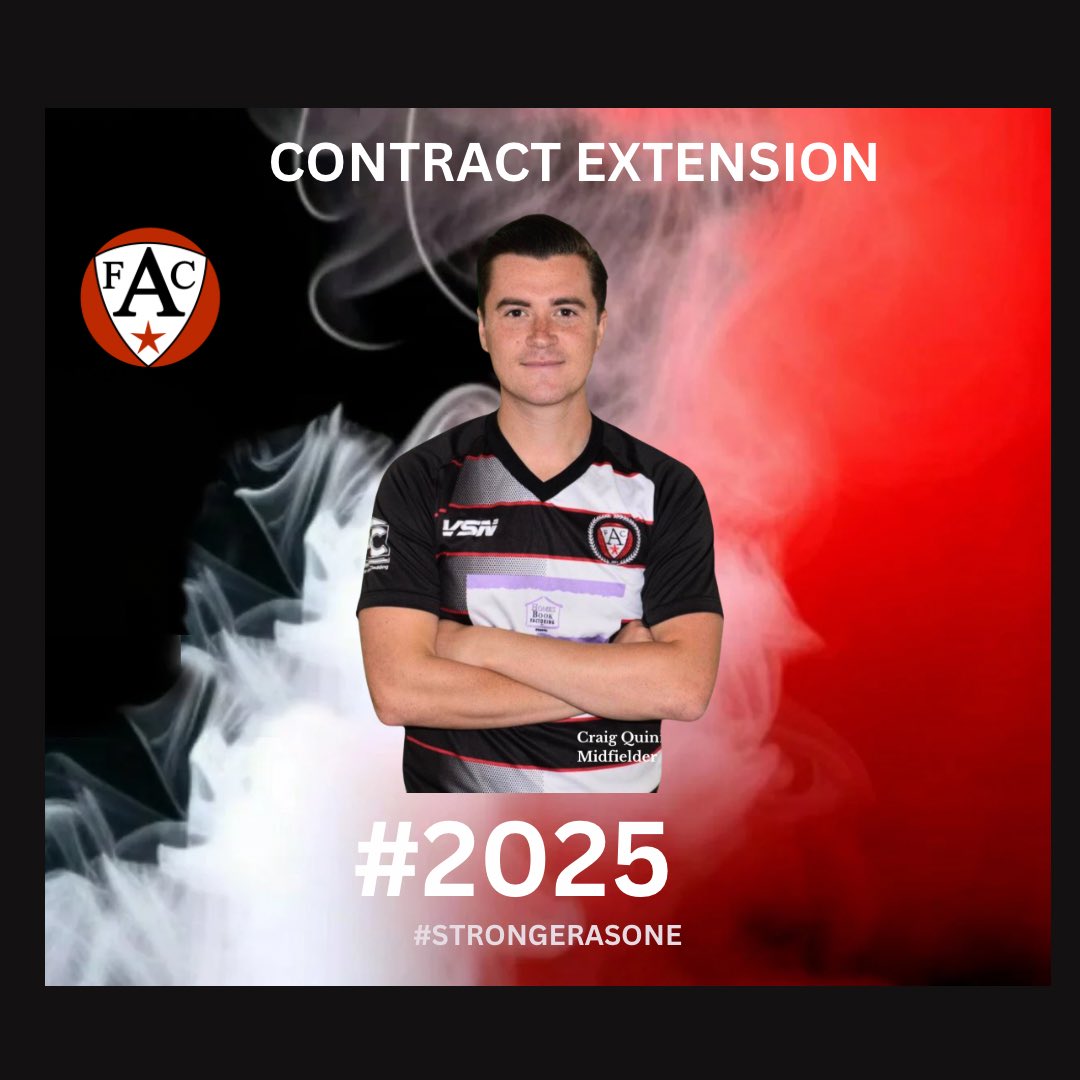 OurAshfield's tweet photo. ⚫️🔴⚪️ CONTRACT NEWS⚫️🔴⚪️

The management team at @ourashfield are delighted to announce that midfielder Craig Quinn has signed a new contract, keeping him at the club for the 2024/25 season

#StrongerAsOne 
#ForABetterAshfield https://t.co/AThnHA25Al