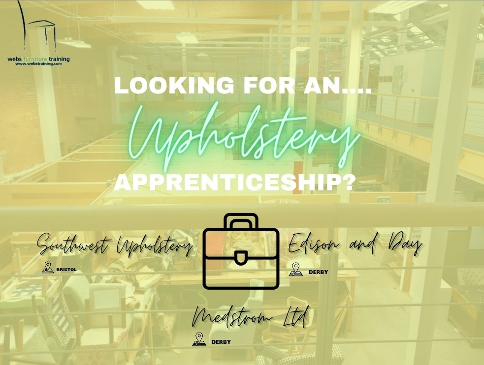 There are some fantastic opportunities for aspiring upholsterers to become apprentices and enhance your skills! If you're interested, visit our website linked below to find out more and apply now. 

webstraining.com
