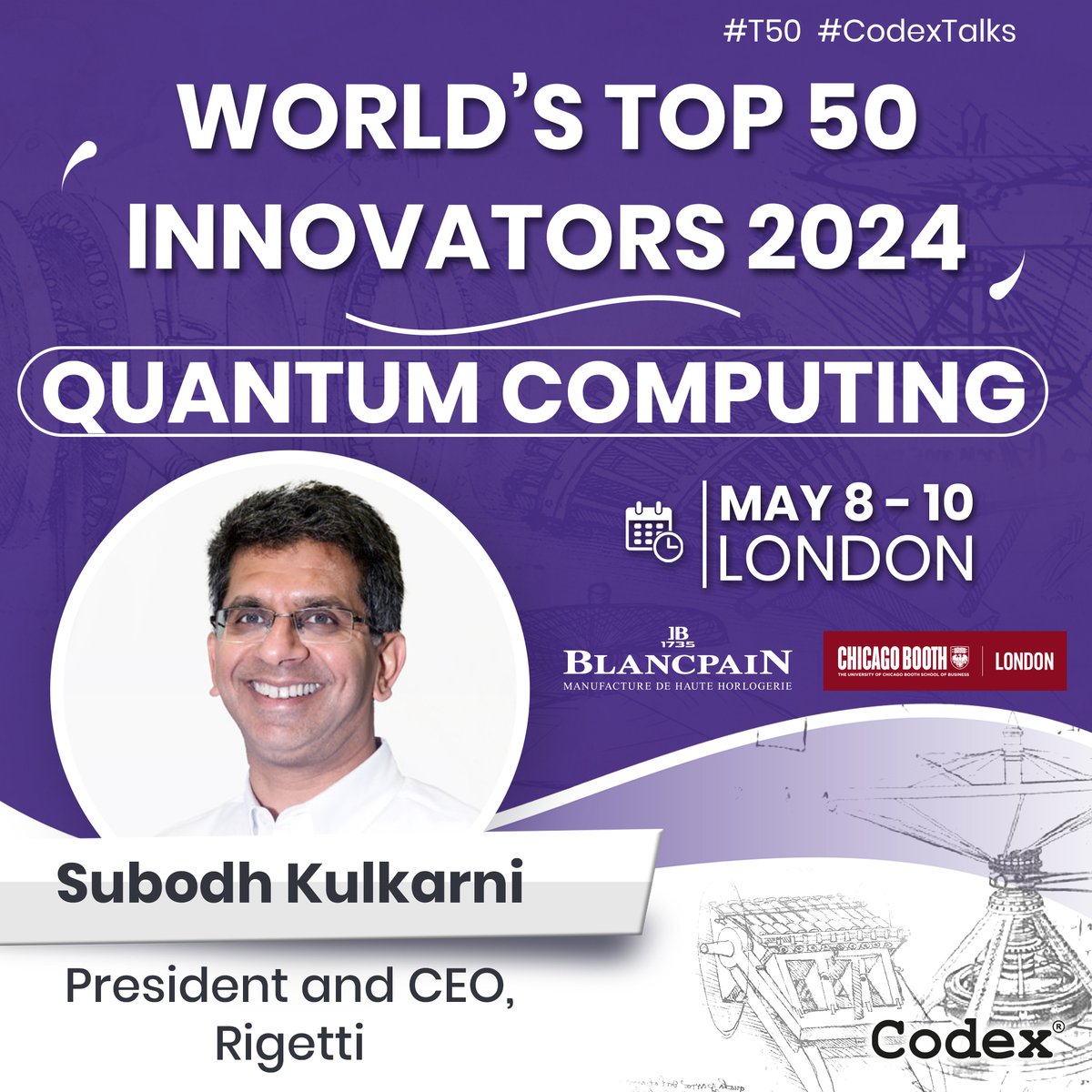 Delighted to welcome Subodh Kulkarni CEO @rigetti to the World's Top 50 Innovators 2024 in London, as a speaker in the Quantum Computing session on 10th May Event detaills lnkd.in/dqMRuE_F #T50 #CodexTalks #QuantumComputing #QuantumAdvantage #Rigetti #tech #innovation