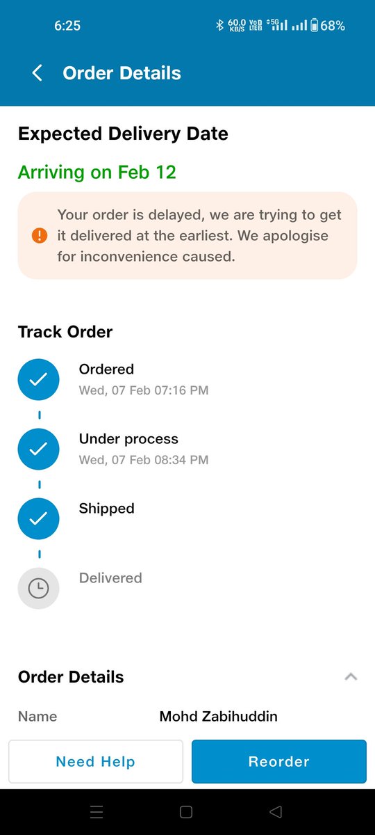 Zabihuddin3's tweet photo. @JioMart_Support  @JioMart  
Where is may product?
Agle saal 12 feb ko karegaa Delivery 🤬😡 https://t.co/b6L4rs1Fl9