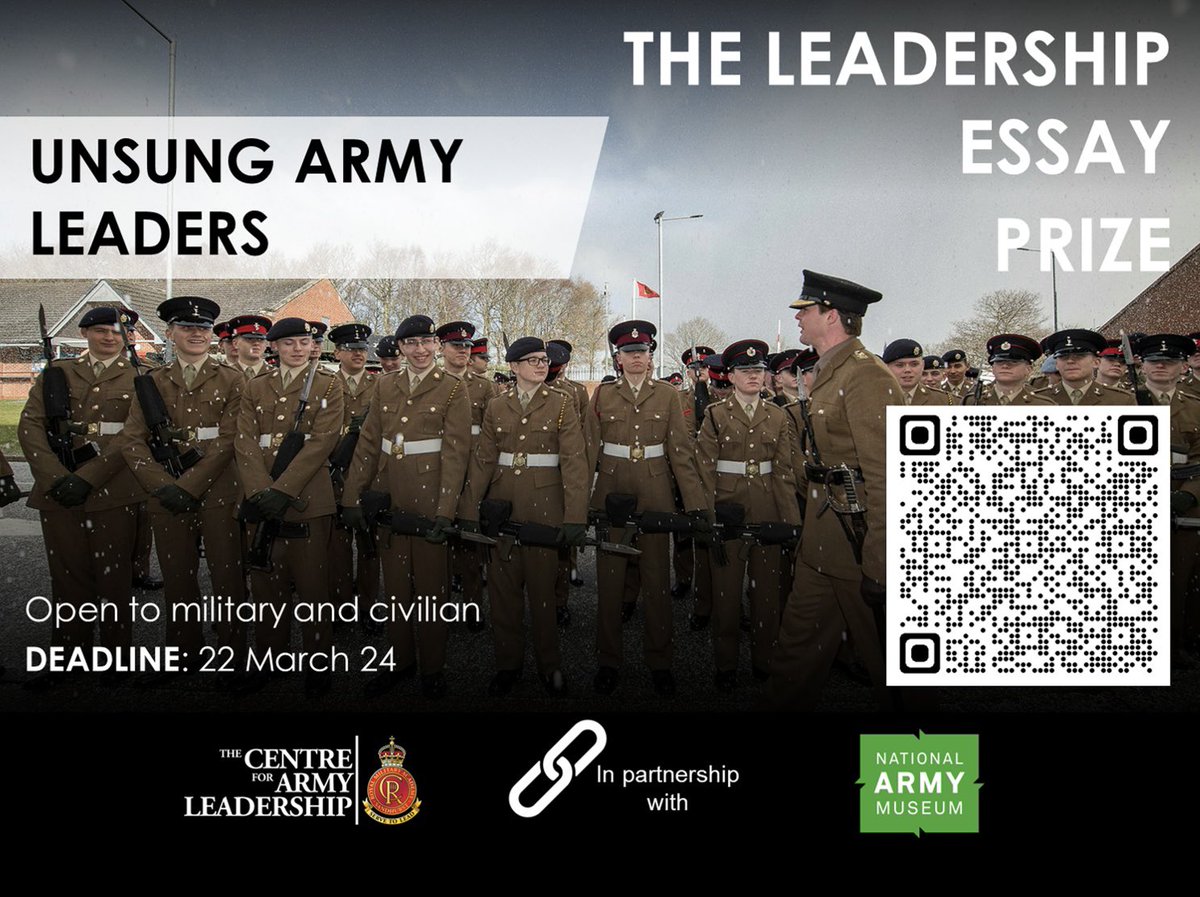 The CAL-NAM Essay Prize is back, and it is open to military or civilian participants, with Senior and Junior categories to allowing anyone from the age of 16 to enter!

Deadline: 22 March 2024
Further details are available on the CAL website (shorturl.at/cKS26) or through