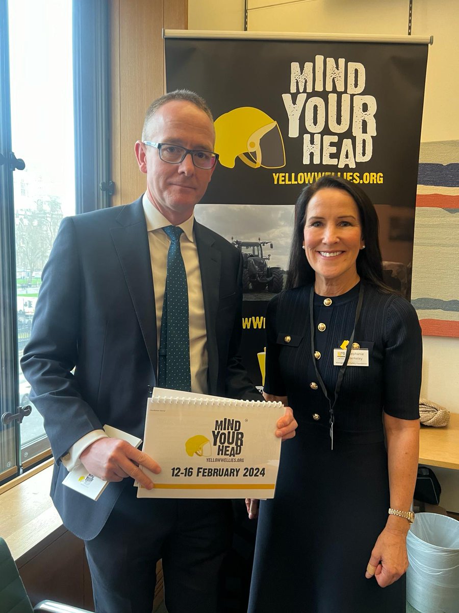 95% of young farmers in the UK say that poor mental health is the biggest hidden danger in the industry.

I'm backing @yellowwelliesuk #MindYourHead campaign to support our farming community and raise awareness about the mental health risks associated with working in agriculture.