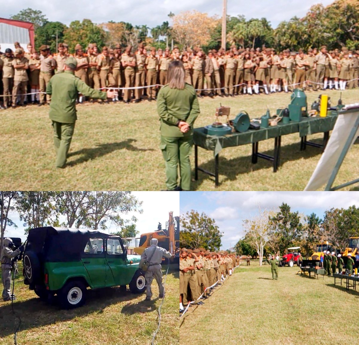 🔴🔵| Como parte de la formación vocacional a los alumnos de las EMCC,una gran unidad del Ejército Occidental recibió a los camilitos de Capdevila.Estos intercambios fortalecen su preparación y promueven el compromiso con la defensa de la Patria.Juntos podemos lograrlo. #Cuba🇨🇺