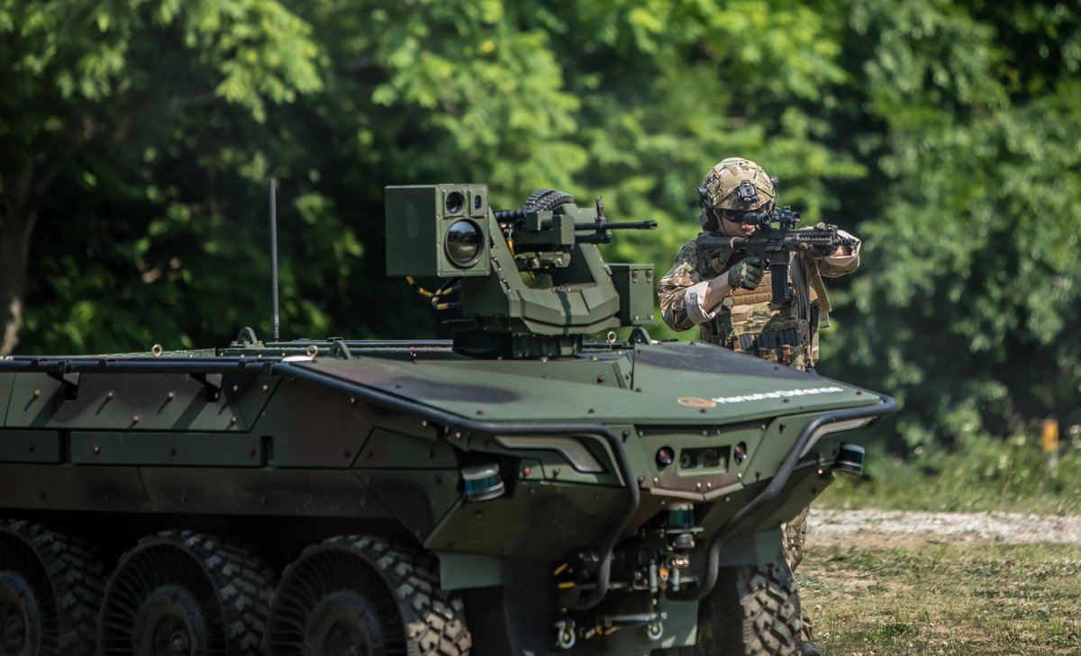 Hanwha_UK's tweet image. In addition, Arion SMET can be additionally equipped with an advanced Remote Controlled Weapon System (RCWS) that can automatically track and aim at targets through gunshot source localization, featuring a 5.56mm #RCWS extendable to 7.62mm machine gun.
[4/4]
