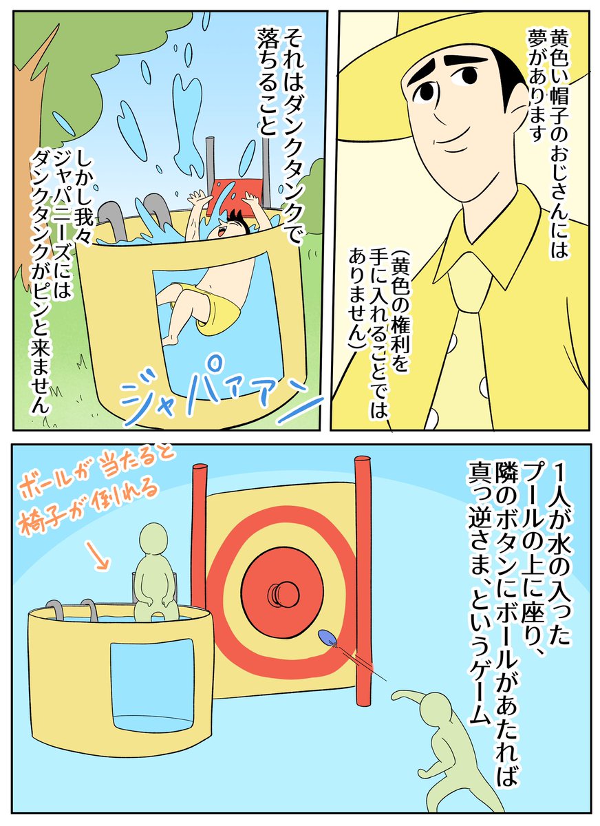 【おさるのジョージあらすじ漫画】黄色い帽子のおじさんの夢 