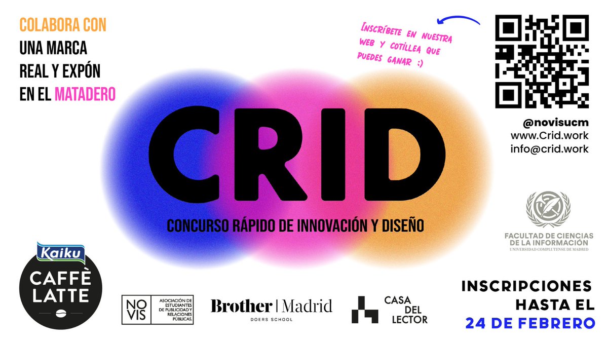 ™️ La asociación @novisucm organiza el Concurso Rápido de Innovación y Diseño que permite a los estudiantes crear un proyecto para @kaikucaffelatte. Las inscripciones ya están abiertas en 👉crid.work