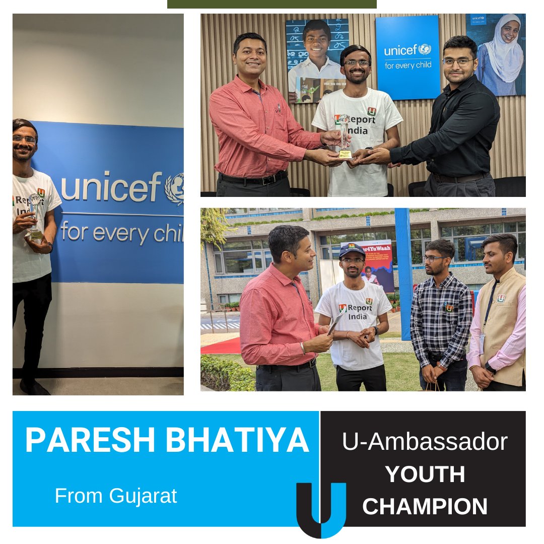 Meet Paresh from Gujarat, a U-Ambassador who has contributed hugely to the U-Ambassador Programme.🙌 Become a U-Reporter by sending HI on our WhatsApp 9650414141 #UReportIndia #UReport #YouthPower