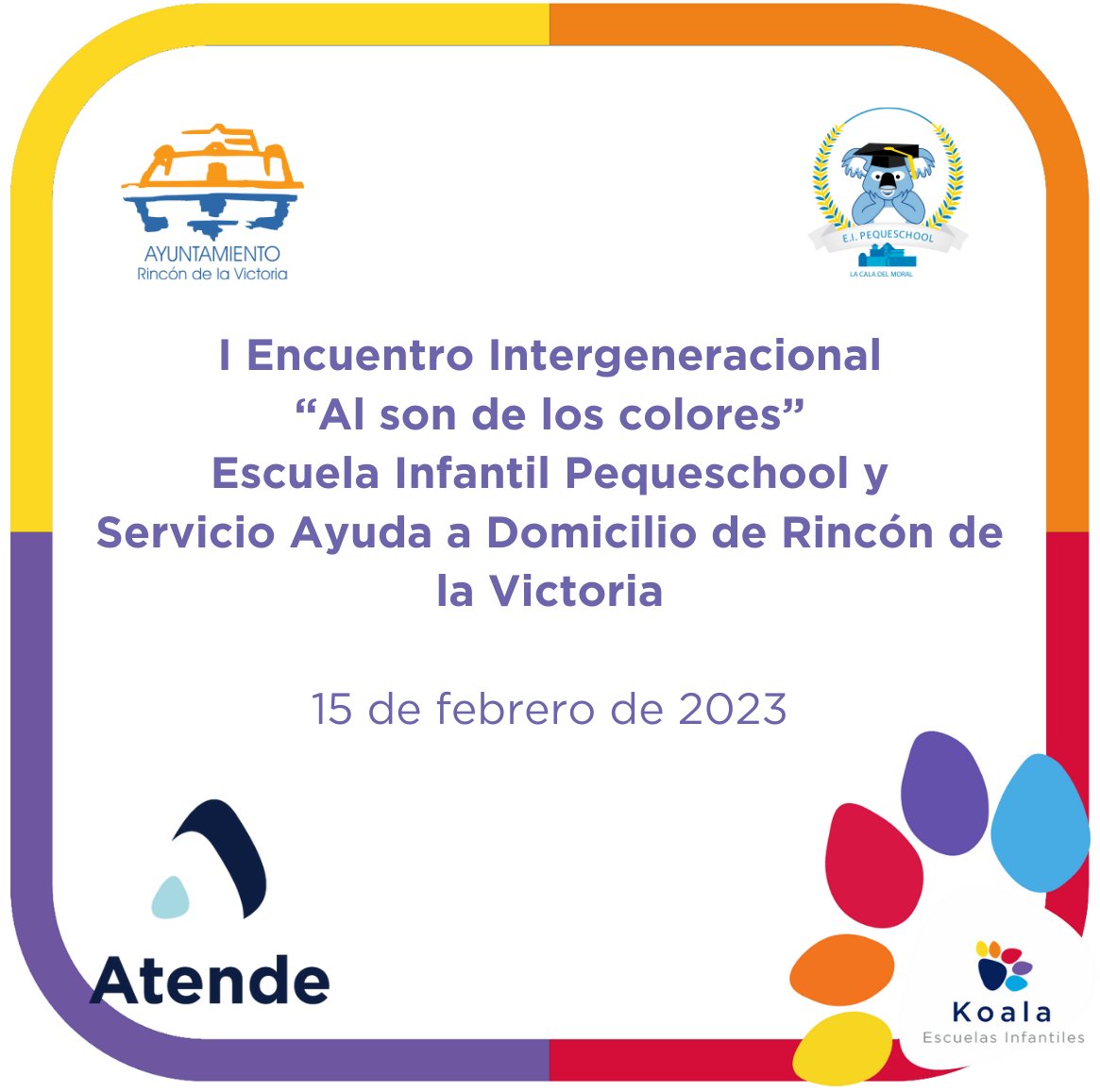 El próximo Jueves día 15 a las 10.00 haremos el Primer encuentro intergeneracional en la Escuela Infantil Pequeschool con  usuarios y sus auxiliares de Ayuda a Domicilio de <a href="/aytorincon/">Ayto Rincón Victoria</a>. Con mucha ilusión, todo el equipo. <a href="/CeliaLopez50730/">Celia Lopez</a> <a href="/CarloslopeCLECE/">Carlos López</a> <a href="/pgarciaclece/">Pablo García</a>