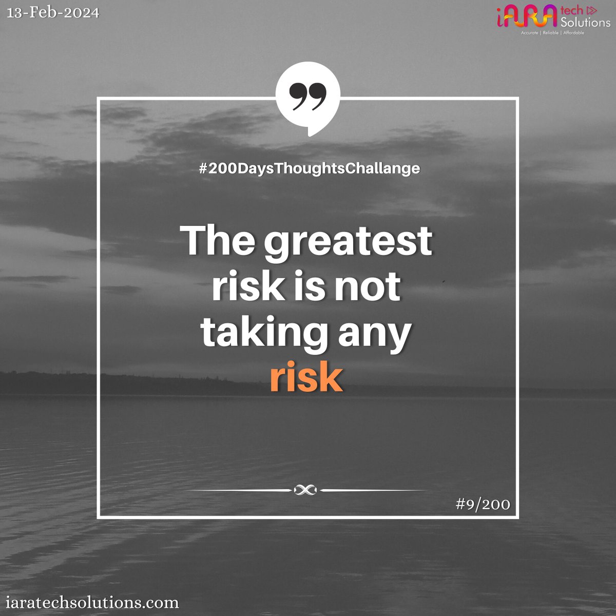 Embrace the journey of growth and opportunity; don't let fear hold you back. 🌅 #CourageInBusiness #RiskTakers #200DaysThoughtsChallenge #MondayMotivation #QuoteOfTheDay