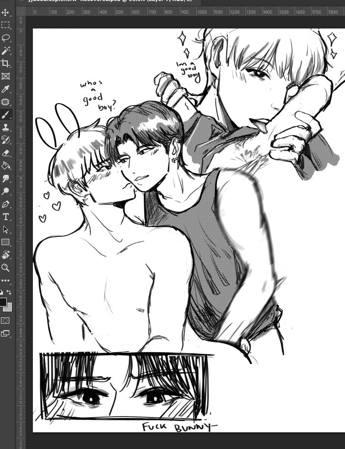 the drawing that came before the drabble 🦊🐰