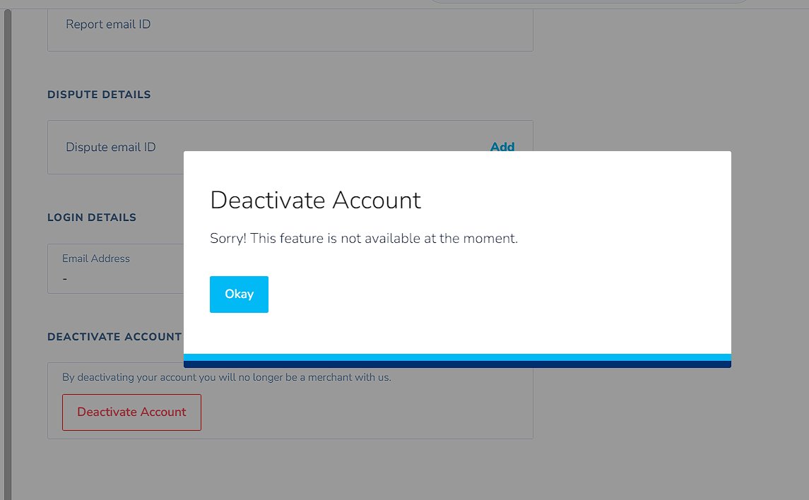 Deepak kashyap (@smartydeepuu) on Twitter photo Hello <a href="/Paytmcare/">Paytm Care</a> <a href="/PaytmBusiness/">Paytm For Business</a>
I have two accounts and I'm not able to deactivate one of my merchant accounts please help me with this. It's very urgent please help me.
I tried but it shows this. Hello <a href="/Paytmcare/">Paytm Care</a> <a href="/PaytmBusiness/">Paytm For Business</a>
I have two accounts and I'm not able to deactivate one of my merchant accounts please help me with this. It's very urgent please help me.
I tried but it shows this.