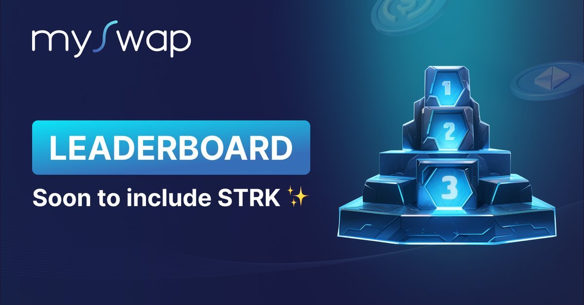 5phutcrypto_'s tweet photo. MySwap ra mắt point leaderboard - Airdrop Starknet đang đến rất gần #5PC #mySwap #Starknet
💠 mySwap, 1 trong những dex top đầu Starknet đã thông báo ra mắt Leaderboard - thu thập càng nhiều point sẽ có cơ hội chia thưởng airdrop $STRK từ Starknet.
💠Ae có thể check point ở đây:
👉https://t.co/fJG6yIkBMH
💠 Một số tiêu chí nhận point từ mySwap như cung cấp thanh khoản, tham gia các campaign khác trên Zealy,..
👉 Đây cũng là 1 trong những cơ hội cuối cùng dành cho ae đã lỡ tàu Starknet
🛠️Tính tới thời điểm hiện tại, Starknet gần như hoàn thành khâu chuẩn bị để phát hành 1 đợt airdrop khủng cho cộng đồng.
👉 Braavos Wallet đã yêu cầu người dùng cập nhật ví lên phiên bản mới nhất để đủ điều kiện nhận airdrop
👉Argent đã tích hợp $STRK trên ví. Ae tham gia campaign đánh giá 5 sao cũng tranh thủ claim nhé. Đánh giá app 2 phút nhận SPOK hiện tại đang có giá 4$ cũng ổn.
👉$STRK đều đã tích hợp trên các DEX của Starknet.
🎊🎊 Chúng ta có thể thấy mọi thứ đã sẵn sàng. Chờ đợi đc 3 năm rồi thì thêm 1 tháng nữa cũng không sao mà phải không ae
Đừng quên ♥️ và follow 5PC để cập nhật những tin tức mới nhất.
$STRK is coming...
