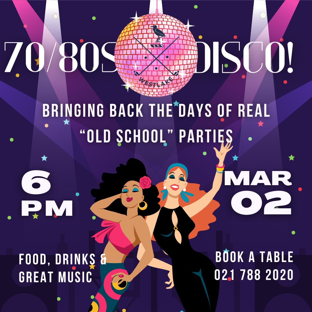 𝘈 𝘱𝘳𝘰𝘱𝘦𝘳 "𝘰𝘭𝘥 𝘴𝘤𝘩𝘰𝘰𝘭" 𝘋𝘪𝘴𝘤𝘰 𝘗𝘢𝘳𝘵𝘺 𝘸𝘪𝘵𝘩 𝘵𝘩𝘦 𝘮𝘶𝘴𝘪𝘤 𝘢𝘯𝘥 𝘧𝘦𝘦𝘭 𝘴𝘵𝘳𝘢𝘪𝘨𝘩𝘵 𝘰𝘶𝘵 𝘰𝘧 𝘵𝘩𝘦 '𝟾𝟶'𝘴!

Book tickets via <a href="/QuicketSA/">Quicket South Africa</a> NOW!
quicket.co.za/events/250855-…