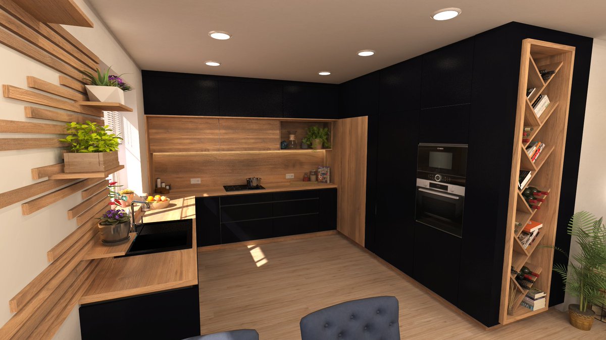 FurnexDesign's tweet photo. •Náš nejnovější návrh elegantní moderní kuchyně s bezúchytkovými dvířky v kombinaci černé matné⬛️a tmavého dekoru dubu🟫, která dodává zbytku domu našich zákazníků stylový a sofistikovaný vzhled.✅

🔻https://t.co/pCHJCFpRyS🔻
.
.
.
#kuchyne #furniture #nabytek #interiordesign https://t.co/2KooaO2cmE