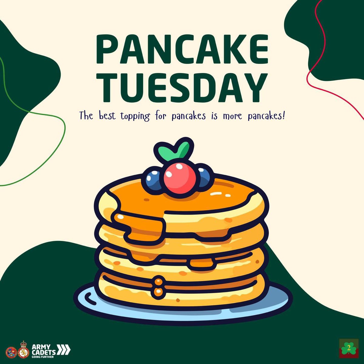 “𝓕𝓵𝓲𝓹 𝓕𝓵𝓲𝓹 𝓗𝓸𝓸𝓻𝓪𝔂” Happiness is pancakes! Who doesn’t love a pancake 😍 Enjoy your pancakes on this Shrove Tuesday 🥞 #ShroveTuesday #CadetsNI #PancakeTuesday #Pancakes #ArmyCadets #GoingFurther