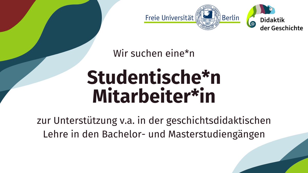 Didaktik der Geschichte | FU Berlin (@gedi_fuberlin) on Twitter photo Bis zum 19. Februar könnt ihr euch für eine SHK-Stelle am Arbeitsbereich #Didaktik der #Geschichte an der <a href="/FU_Berlin/">Freie Universität</a> bewerben und unser Team unterstützen! Wir freuen uns auf eure Bewerbungen! 💻 Weitere Infos 👉 fu-berlin.de/universitaet/b… Bis zum 19. Februar könnt ihr euch für eine SHK-Stelle am Arbeitsbereich #Didaktik der #Geschichte an der <a href="/FU_Berlin/">Freie Universität</a> bewerben und unser Team unterstützen! Wir freuen uns auf eure Bewerbungen! 💻 Weitere Infos 👉 fu-berlin.de/universitaet/b…