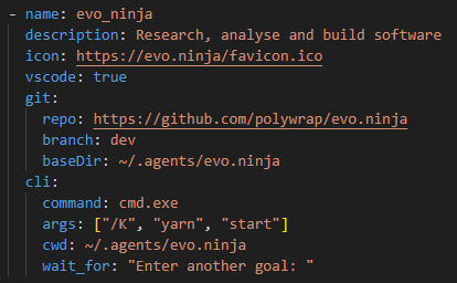 nalbion's tweet photo. Here's the #EvoNinja @evo_ninja_ai agent being called from the @code @GitHubCopilot extension. This one is spawned as a CLI sub-process. https://t.co/gVcAF8jCeu