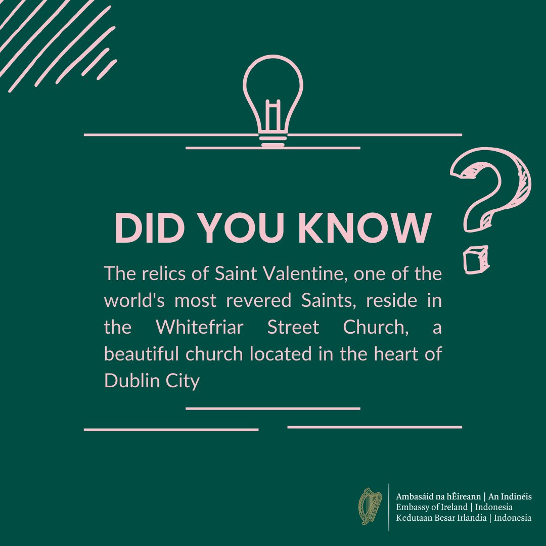Happy #ValentinesDay! #DYK that the relics of St. #Valentine, 1 of the world's most revered Saints, reside in Whitefriar Street Church located in the heart of Dublin City? On this day, there's a beautiful ceremony where the rings of couples who're about to be married are blessed
