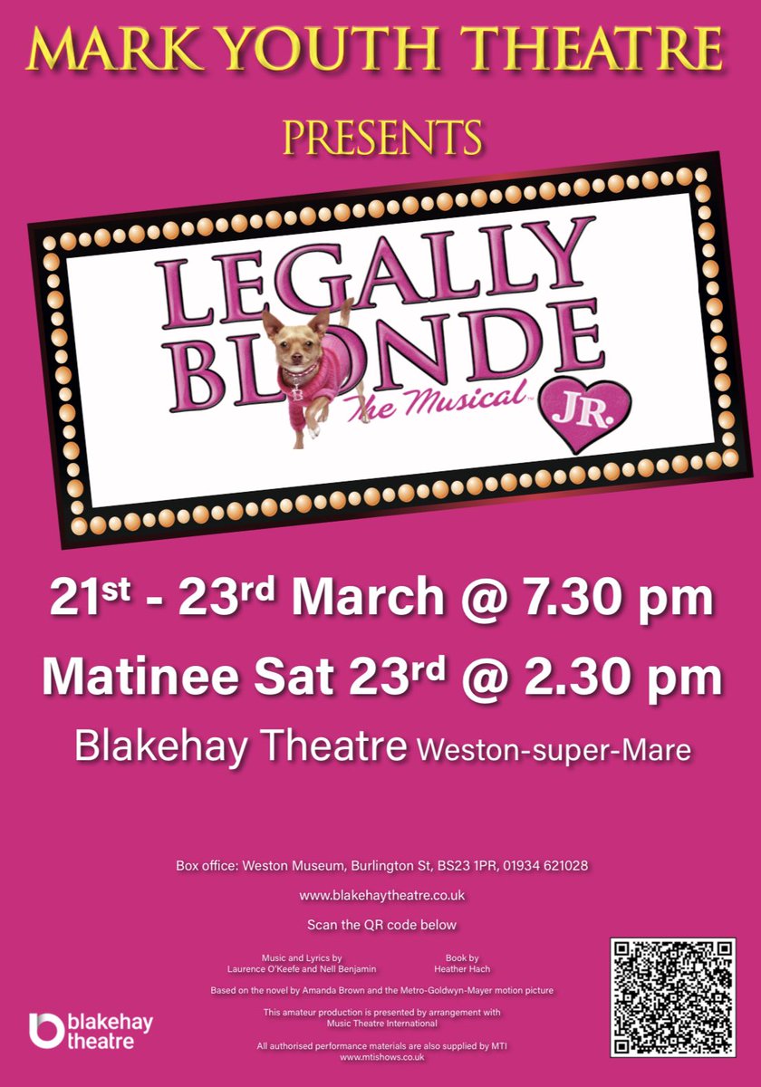 TKASAMrsJones's tweet photo. Grab your tickets now to watch a fabulous group of young people perform Legally Blonde JR at The Blakehay Weston-Super-Mare. 

https://t.co/Be3yAYcshe. https://t.co/bnfn41tE0u