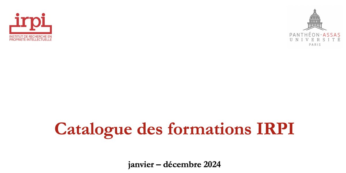 🎓Le catalogue des formations #IRPI 2024 est désormais consultable sur notre site !

Infos et inscriptions : irpi@u-paris2.fr et 01 53 63 86 45.

👉irpi.fr/formation/?ref…