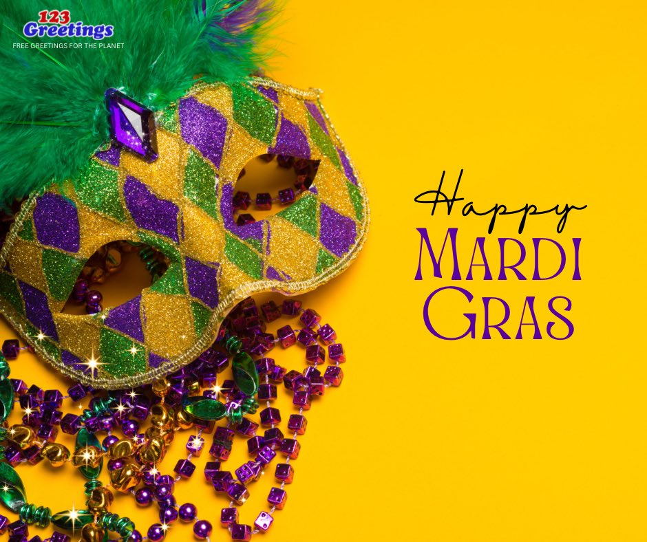 123GreetingsCom's tweet image. Let the good times roll! 🎉 Celebrating Mardi Gras in style! Send some festive vibes with these eCards 123greetings.com/events/mardi_g… 
.
.
.
.
.
.
.
.
.
#mardigras #happymardigras #February13 #ecards #ecardsforyou #celebrations #festivevibes #goodtimes #goodtimesroll #festivevibes