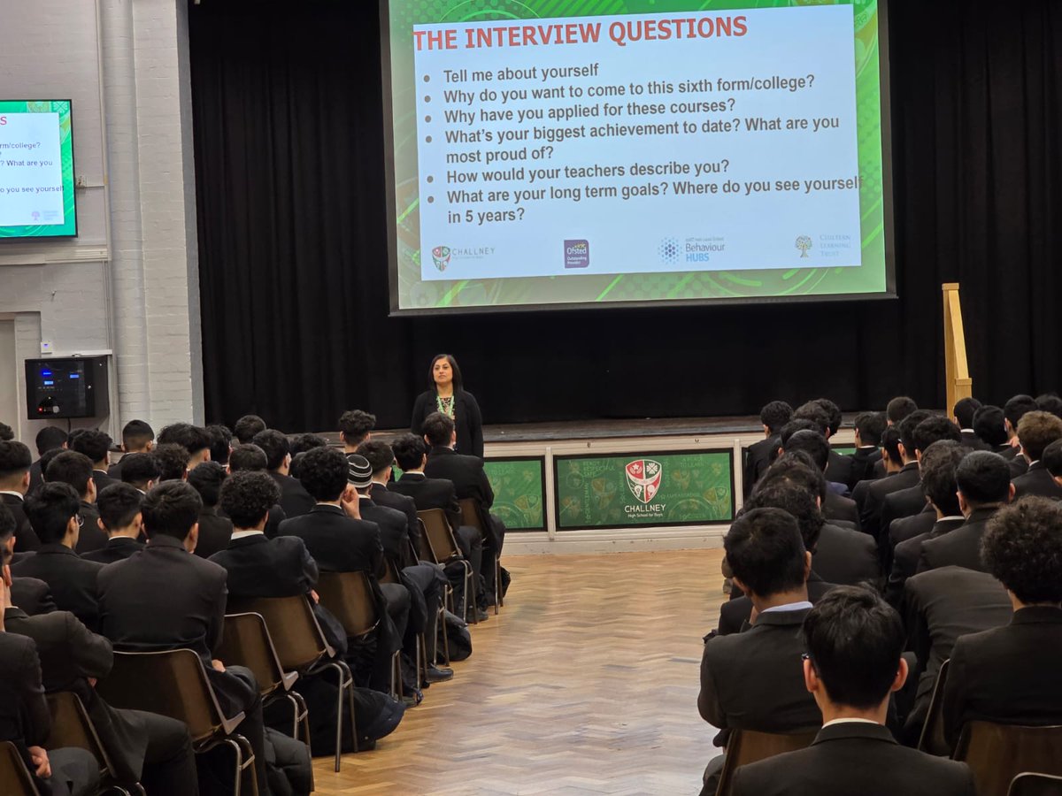 Our Year 11s received an assembly on 'Preparing for College interviews' this morning in assembly today. #nextsteps #preparationiskey #challneygentlemen @ChallneyBoys
