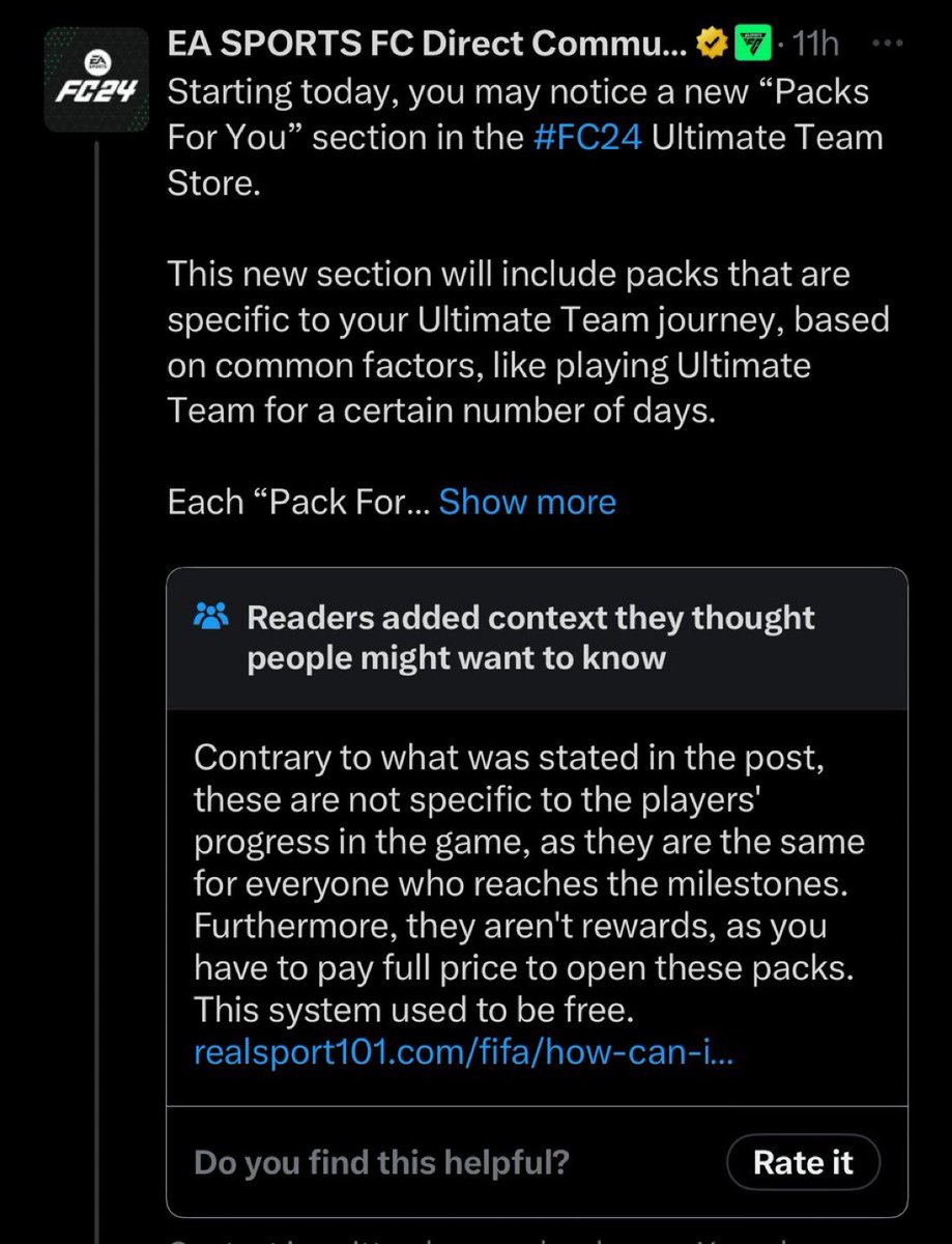 EA getting community noted again!! 🥴🤣 Thoughts on the packs?! 💬