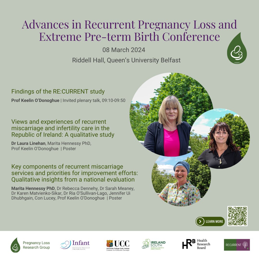 PregnancyLossIE's tweet image. Just &amp;lt;1 week left to register for @RPLEPBBelfast - join us! 

We will be sharing our work from the #ReCurrentStudy &amp;amp; on #RecurrentMiscarriage &amp;amp; #Infertility

For more information about the conference, including the full programme &amp;amp; how to register 👇
app.medall.org/event-listings…