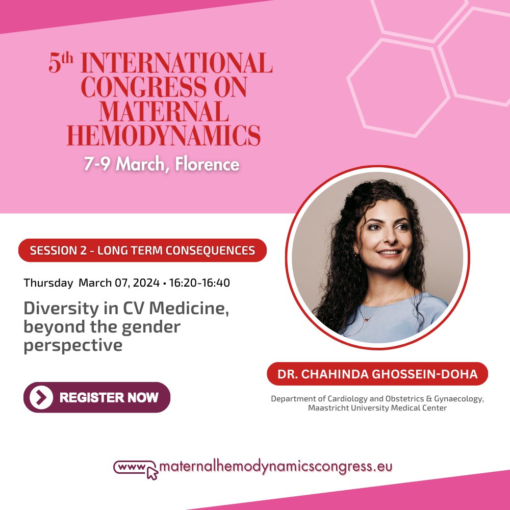 Dr. @ChahindaGhoss is ready to take us beyond gender perspectives, exploring the crucial aspects of Diversity in #CardiovascularMedicine at our 5th International Congress on #MaternalHemodynamics.

Purchase your congress pass today: bit.ly/3SLK6eK