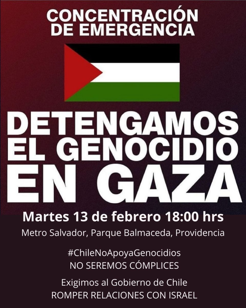 danieljadue's tweet photo. Israel está llevando a cabo una matanza contra palestinos desplazados y refugiados en #Rafah. Chile debe romper relaciones con Israel para no convertirse en cómplice de este genocidio. #ChileNoApoyaGenocidios https://t.co/bNE6QH420P